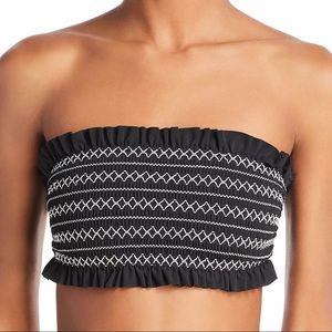 Tory Burch Bandeau Bathing Suit Top in Navy